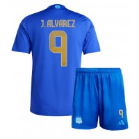 Camisa de Futebol Argentina Julian Alvarez #9 Equipamento Secundário Infantil Copa America 2024 Manga Curta (+ Calças curtas)